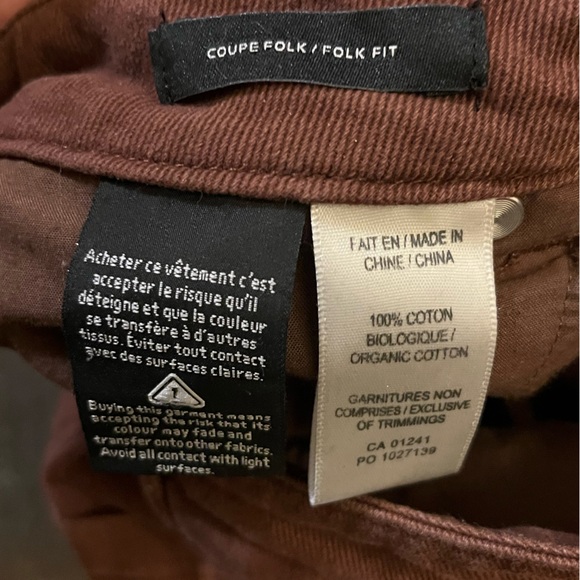 Twik by Simons Organic Cotton Wide‑Leg Brown Pants Y2K style Folk Fit Size 26 - Picture 4 of 9